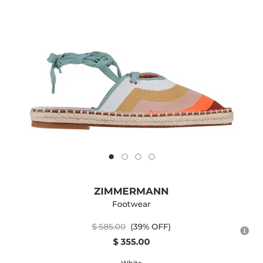 Zimmerman colorful lace up espadrilles size 8